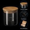 PATIKIL 17oz Glass Jars with Airtight Bamboo Lids, Set of 2, Clear Food Storage Jars for Nuts, Sugar, Coffee Beans, and Spices (12x8cm)