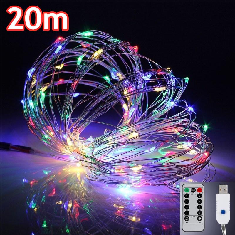 Разноцветная светодиодная декоративная гирлянда с пультом управления