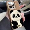 Чехол для телефона из искусственной кожи с изображением куклы-панды для iPhone 17 Pro Max 16 Plus 15 14 13 12 11 XS X XR 17 Air, противоударный, мягкий бампер