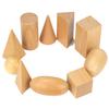 10Pcs/Set Wooden 3D Geometric Solids Learning Aids Kids Math Educational Toy