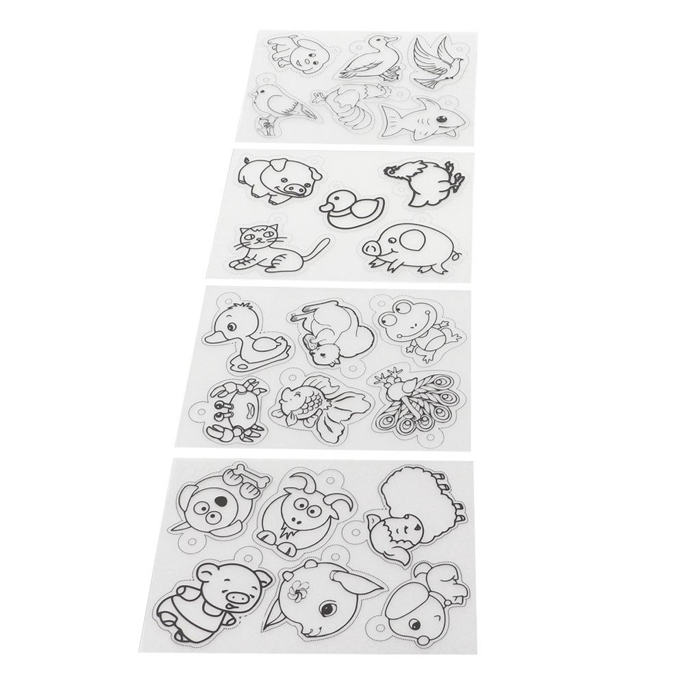 8pcs Different Patterns Heat Shrink Sheets Hand Painted Shrink Art Paper DIY Ornaments