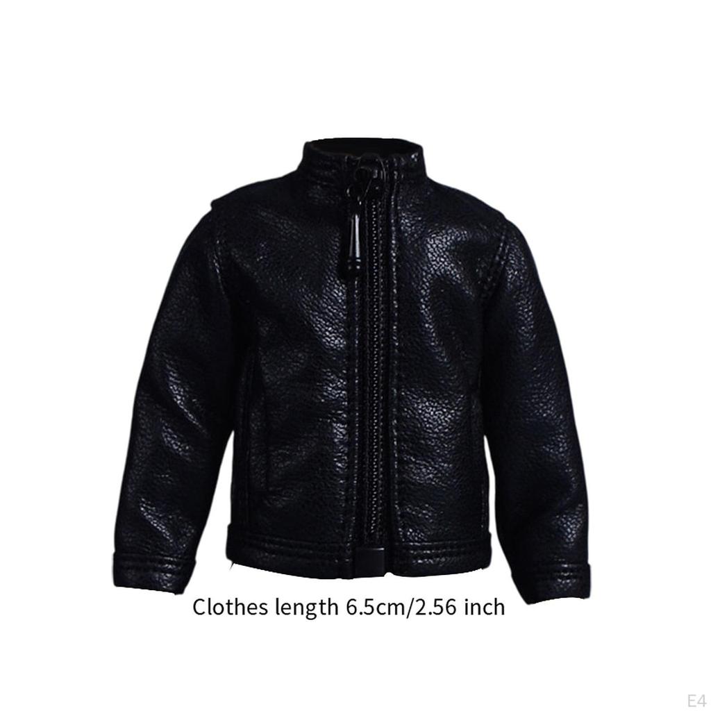 1/12 PU кожаный пиджак костюм, миниатюрная одежда ручной работы кукольная одежда для 6-дюймовых фигурок боди платье