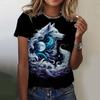 3D Printed  Animal T Shirt For Women Wolf Pattern Tees Summer New Harajuku T-Shirts Y2k Tops Loose Short Sleeves Girl Clothes