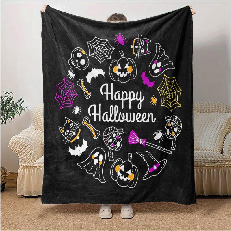 1pc Happy Halloween Theme Cartoon Character Decorative Blanket for Room