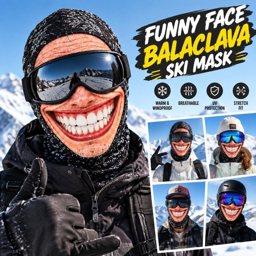 Full Coverage Winter Mask Cover 3D Face Printed Ski Mask Hood Outdoor/Cycling/Pranks/Party