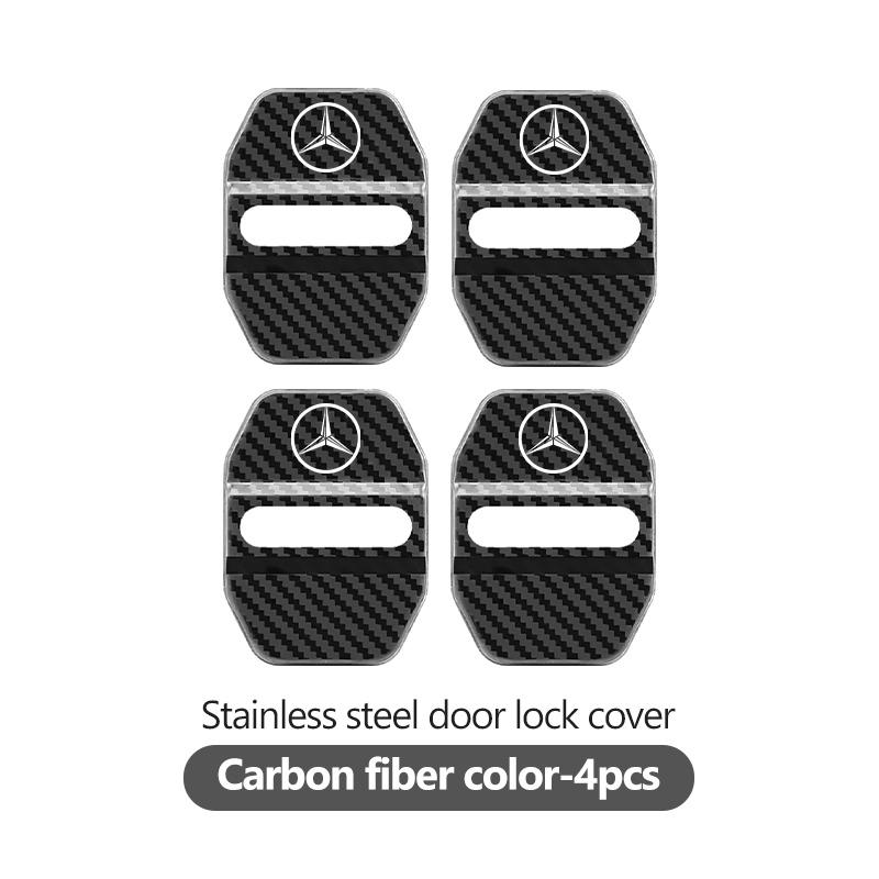 AABGW1 For Benz 4PCS Car Styling Door Lock Cover Stainless Steel Protection Accessories AMG Exclusive W204 W222 W205 W203 W213 W124
