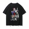 Аниме Gundam 2026 Лето Новая футболка 100% хлопок изысканный узор унисекс свободная Y2K короткие рукава премиум Харадзюку Y2K рубашка
