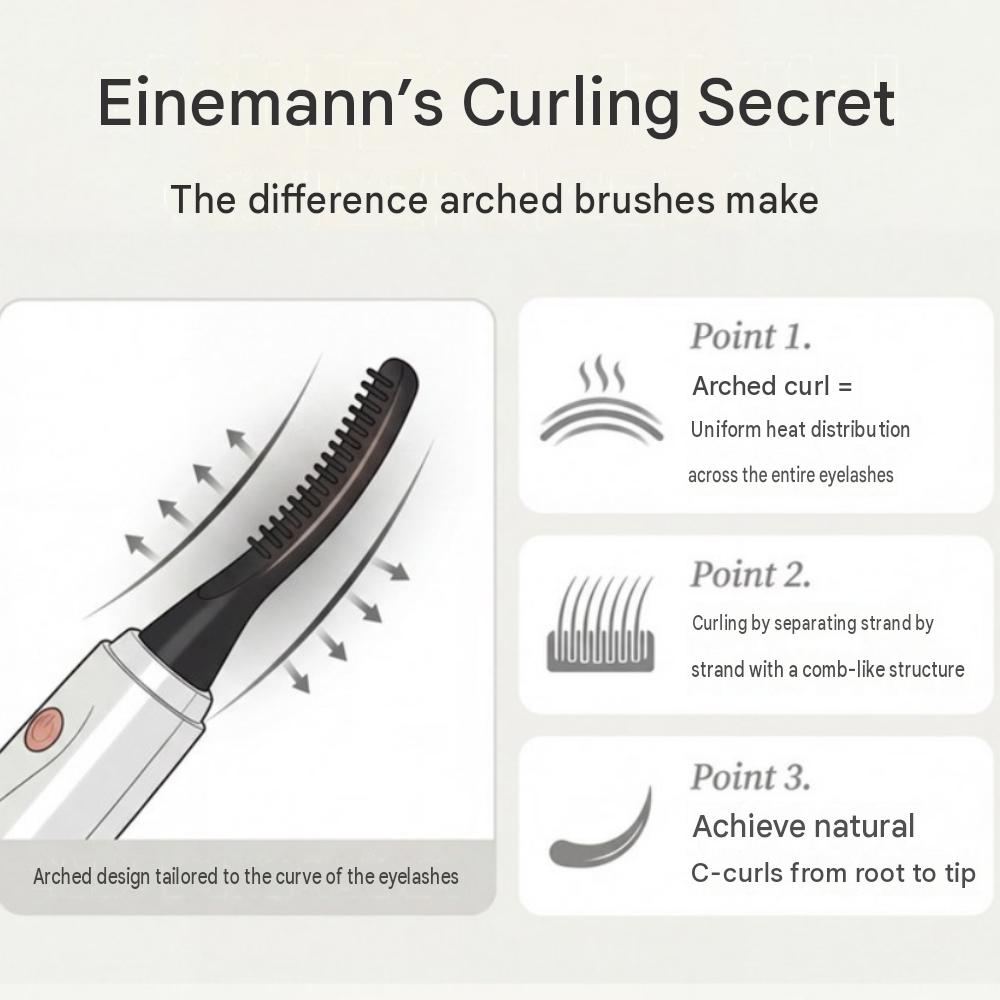I-ne Eyelash Iron Mascara Type Heating Curler Heated Type C Rechargeable Portable Self-Extension Lifting Curling Eyelash Perm