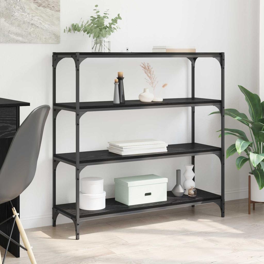 Bookshelf Black Oak Effect 100 x 33 x 100 cm
