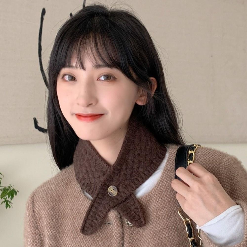 Windproof Cross Neck Warmer Solid Color Women Winter Neckerchief Apparel Accessories