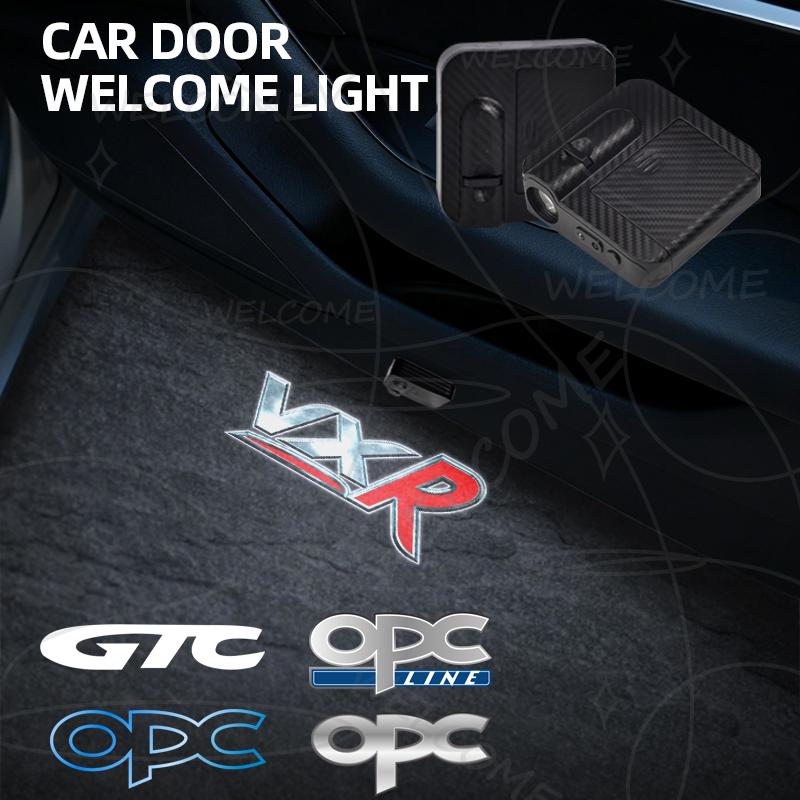 1/2Pcs For Opel Vauxhall VXR OPC Line GTC Logo Car HD Projector Lamp LED Auto Door Welcome Light Interior Decoration Accessories