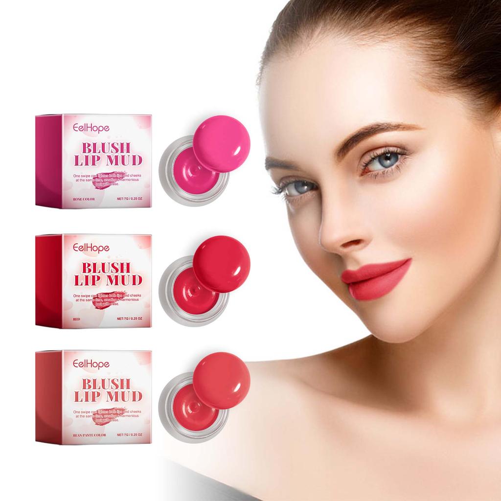 EELHOPE Blush Lip Gloss Stick Multi-Functional Makeup Lightweight Velvet Blush Lip Gloss Contour Suitable for Face and Lips 7g