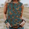 New Western Cowboy Retro Tank Tops Horse 3D Print Summer Women O-Neck Vest Off Shoulder Y2k Sleeveless Camisole Woman Clothing