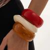 New 1Pcs/Set Vintage Thick Acrylic Wide Bracelets for Women Bohemian Stackable Colorful Resin Chunky Bangle Party Jewelry