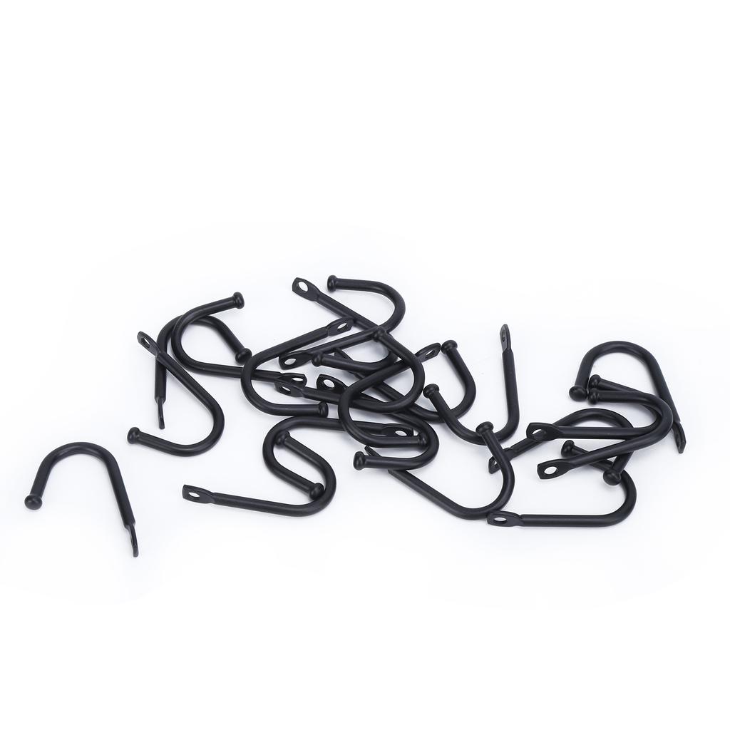 20 шт. настенных крючков, черный маленький крючок с одним отверстием для подвешивания ожерелий, пальто, ремней, сумок, ключей, чашек 