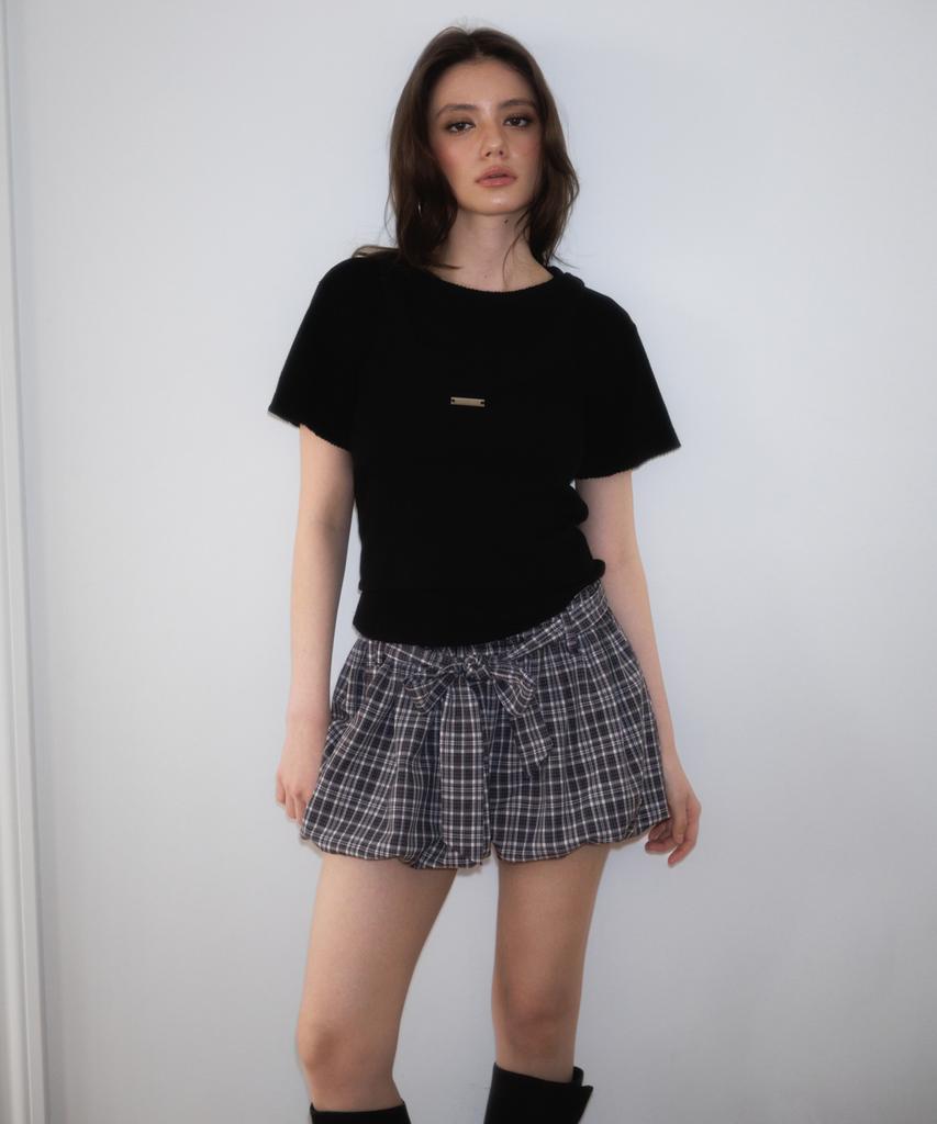 ROSEFRANTZ Soft Punching Lace T-Shirt [Black]
