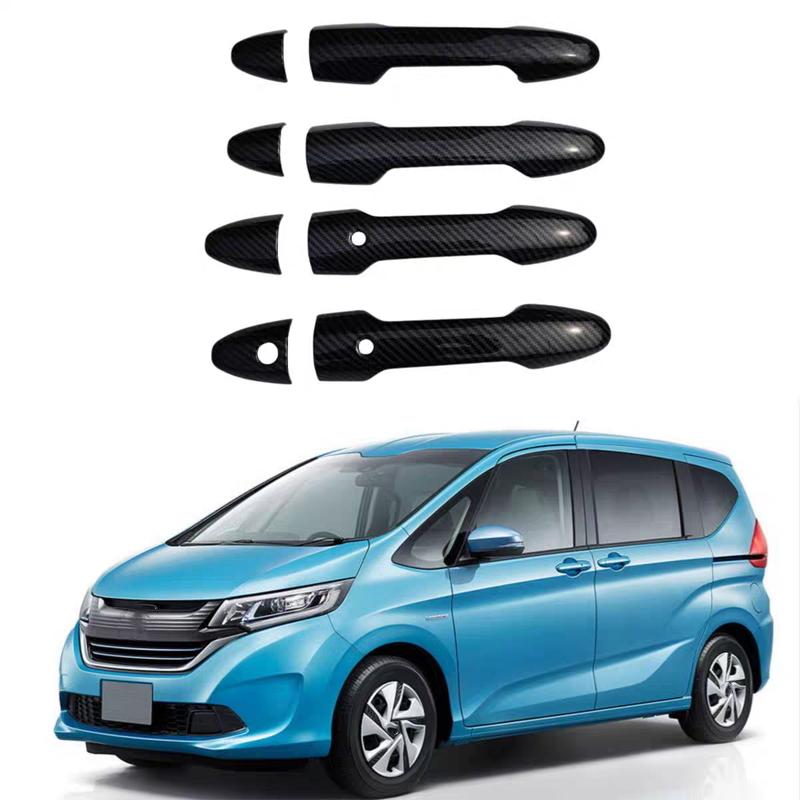 Для Honda Freed GB5 GB6 GB7 GB8 2016 2017 Аксессуары Автомобиль ABS Углеродно-черный Накладки на дверные ручки Автонаклейки Декоративные элементы Стайлинг