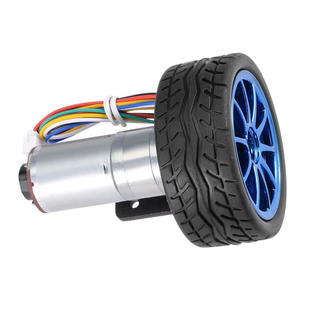 DC 12V Encoder Gear Motor 130 RPM Wheel Kit Motor Universal Magnetic Geared Motor For Smart Car