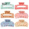 Polka Dot Hair Claw Colorful Clip for Women, Sweet Macaron Style Non-slip Shark Durable Clamps Gripper Thick Hair, Lightweight Accessories Daily