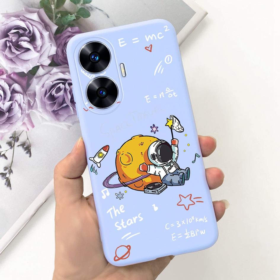 Чехол для Funda OPPO Realme C55 Милый Астронавт Coque Мягкий Силиконовый Задний Чехол для Телефона для Realme C55 RMX3710 C 55 Real me C55 Чехол-Карман