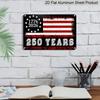 Плоский 2D, 1 шт. Алюминиевый знак "1776-2026 250 лет" Винтажный американский флаг, 12"×8" - Патриотический стиль с потертостями, Настенное декоративное панно к 250-летию США