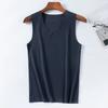 Men Winter Seamless Thermal Vest V-neck Sleeveless Thermal Underwear Thickened Elastic Slim Fit Bottoming Shirt Thermal Tops