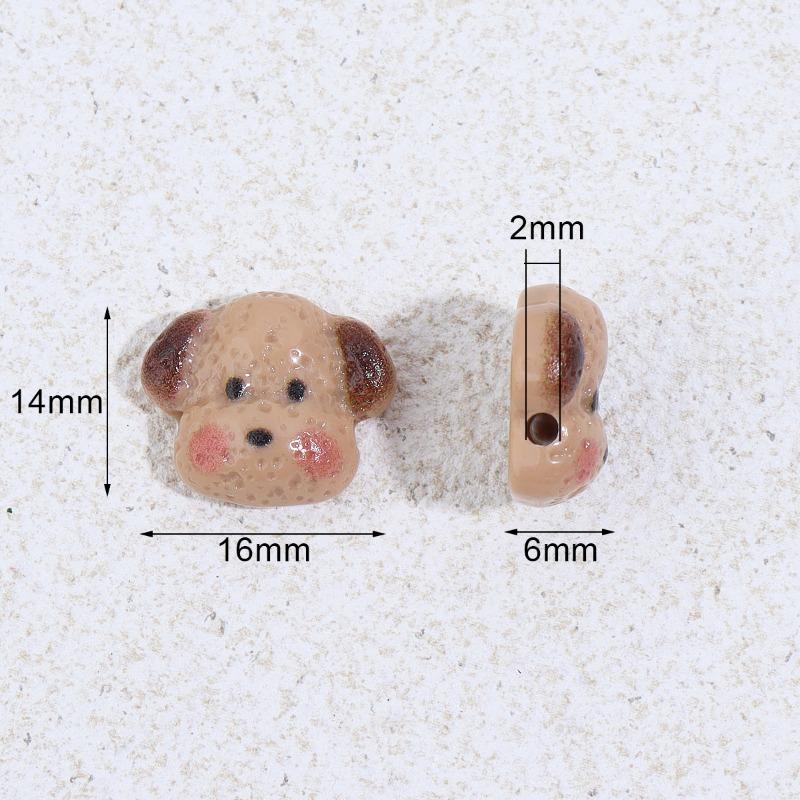 Cartoon Puppy Perforated Beads DIY Phone Chain Necklace Jewelry Bead Material Accessories