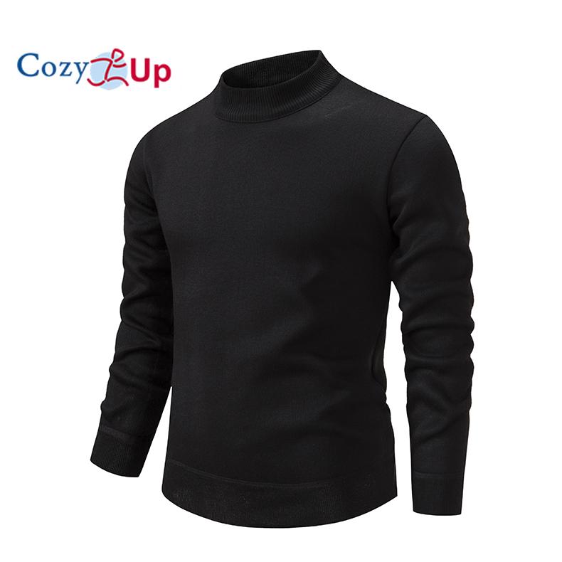 Cozy Up Men's Round Neck Solid Color Knitted Sweater Autumn and Winter Thick Base Warm Outer Wear Sweater