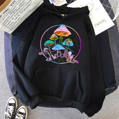 Garden of Shrooms красочный неоновый принт унисекс/женская хлопковая толстовка с капюшоном повседневный пуловер большого размера Популярная толстовка трендовая одежда унисекс