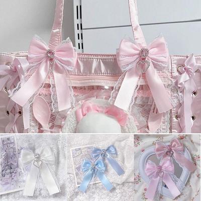 DIY Ленточный Бант Декор ItaBag Головной Убор Субкультура Японские Дерзкие Девушки Лолита Y2K Готический Бант Крест Подвеска Заколки Аксессуар