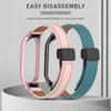 Для Mi Band 7 магнитная пряжка, ремешок из натуральной кожи + металлический корпус для часов для Xiaomi Smart Band 8/Band 7/Band 6/5/4/3, сменный браслет