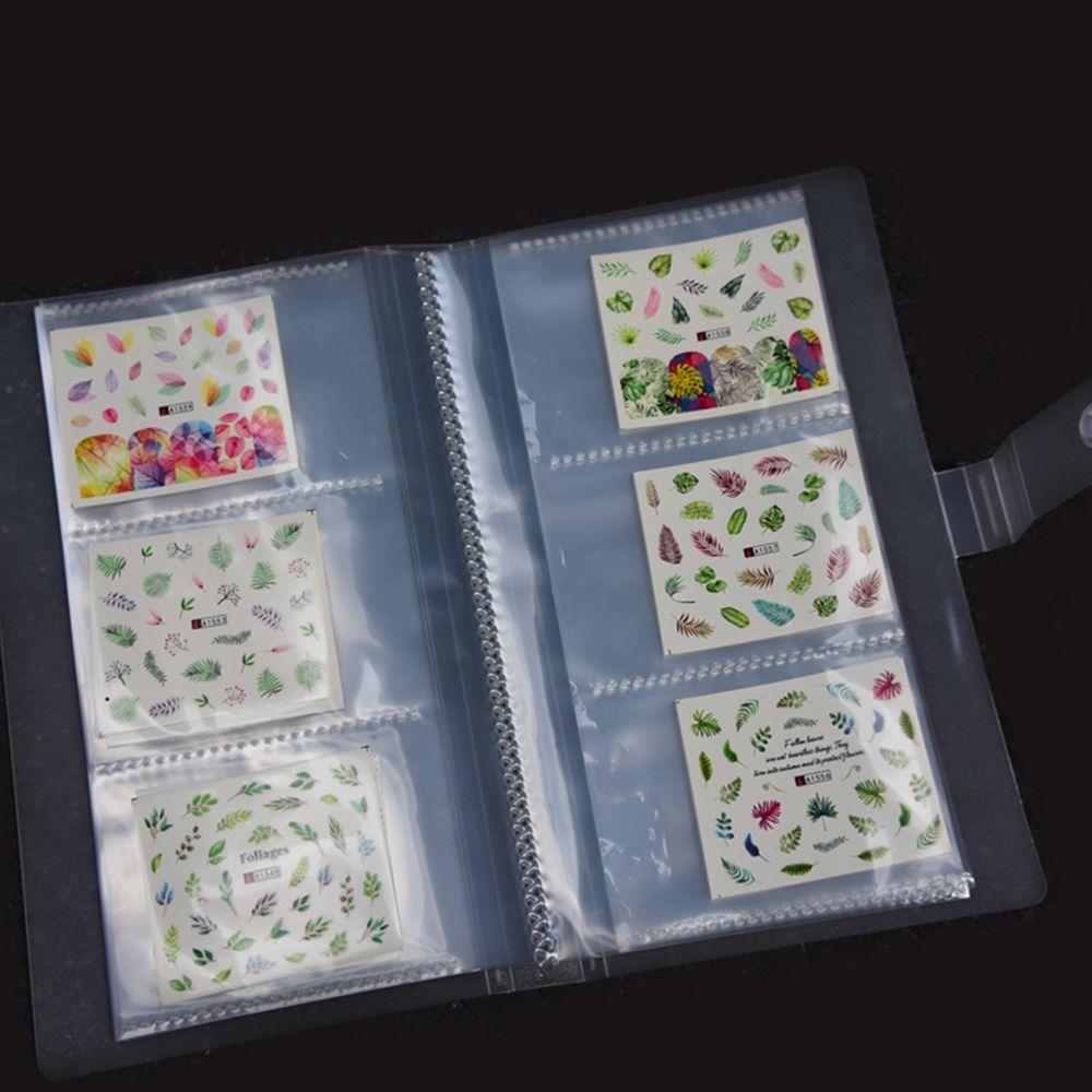 Контейнер для хранения наклеек для ногтей, чехол для наклеек для ногтей, прозрачный альбом для ногтей, маникюрный блокнот