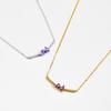 Sterling Silver Elegant Pear Shape Purple Zircon Dainty Chain Necklace for Women Wedding Party Jewelry