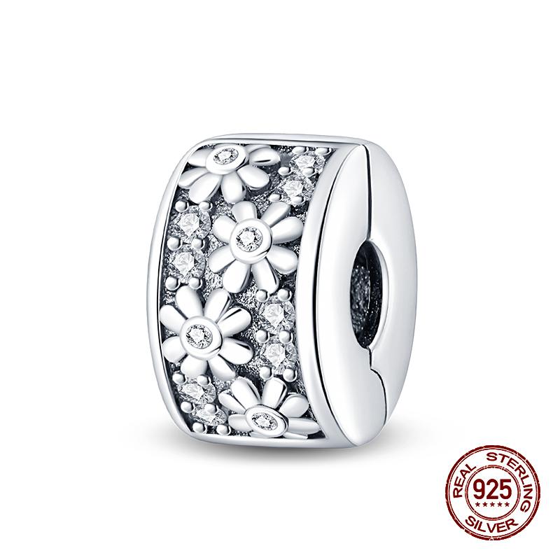 Fashion 100% 925 Sterling Silver Colorful Zircon Stars Moon Separator Charms Bead Fit Original Bracelet Fine DIY Jewelry