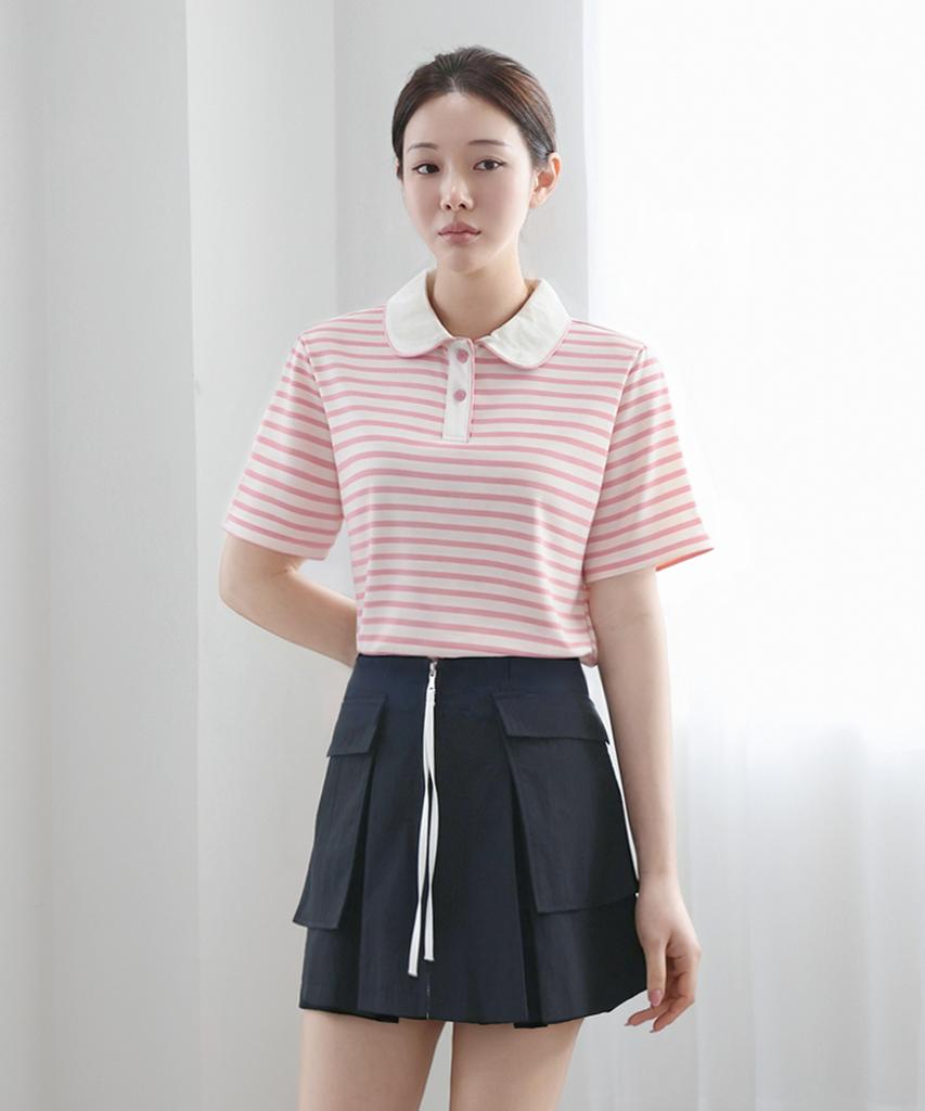 Keulleiseu Футболка с воротником Pretty Line_Коричневый