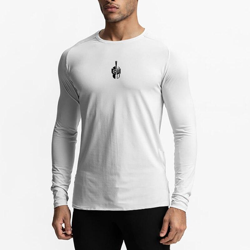 Muscleguys 2022 Autumn Men's Sports Training Tees Thin Casual Fitness Tops Long Sleeve
