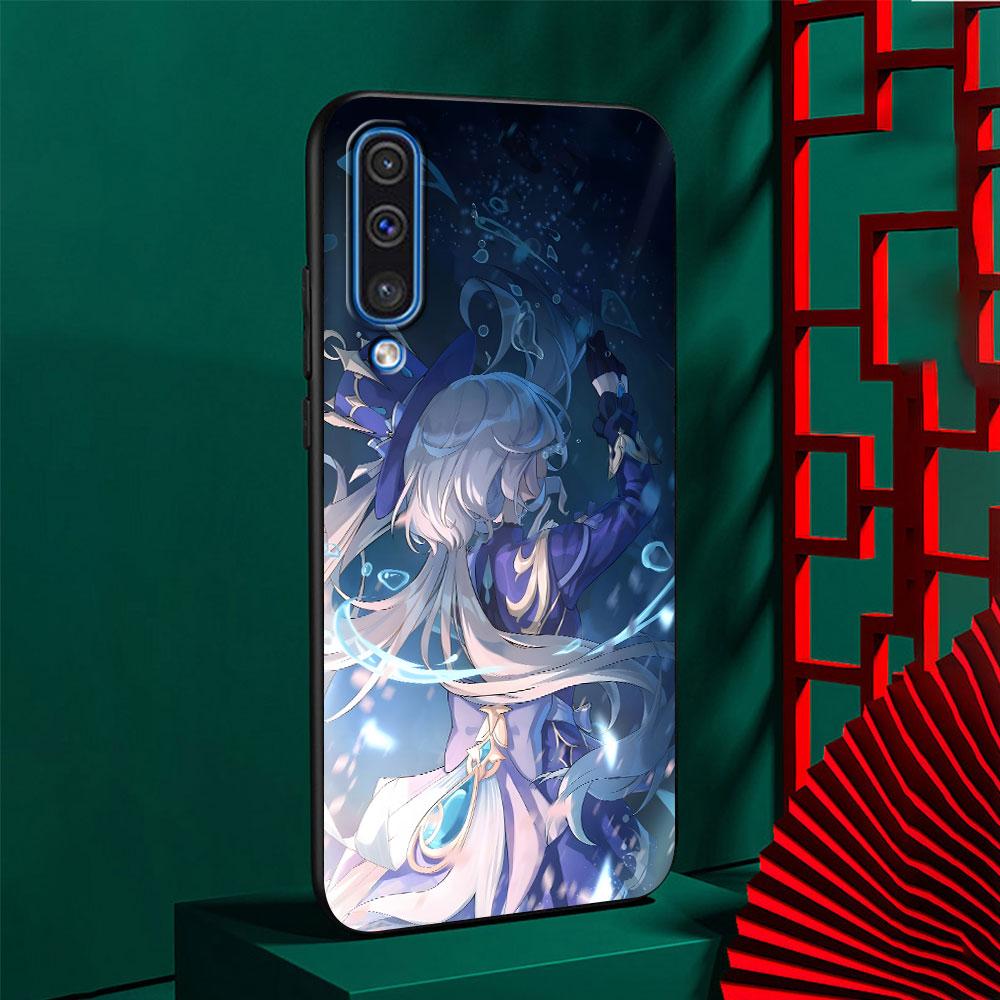 Милый чехол Furina Genshin Impact для Samsung Galaxy A10s A50 A50s A02s A03s A20 A30 A20e A70 A70s A20s A30s A10 Черный чехол для телефона
