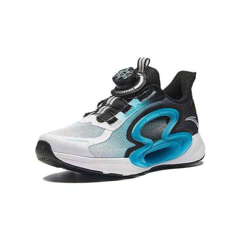 Anta Kids Monthly Physical Test Shock Absorbing Wear Resistant Rebound Low Top Running Shoes Kids Running Shoes White Blue Black A312425599-2
