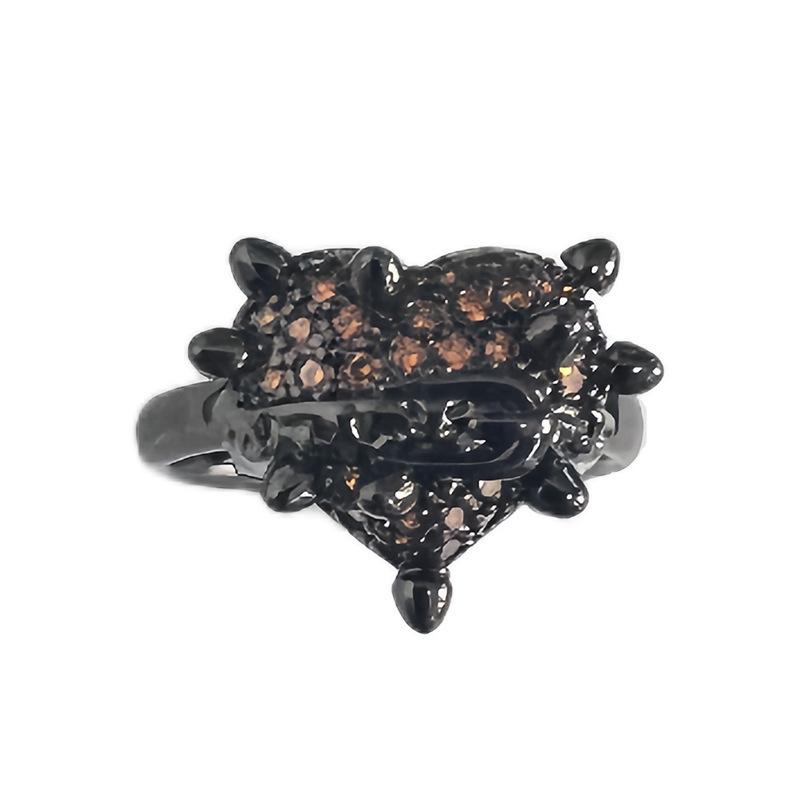 Сложенное Темная Любовь Неправильная Штабелируемая Открытая Кольцо Личность Ретро Личность Высокое Чувство Нишевые Украшения Кольцо