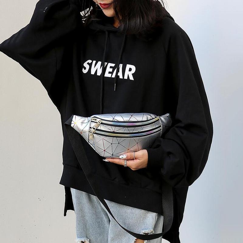 Поясная сумка Laser Waist Bags Travel Chest Phone Tail Bags Fashion Women Bum Bag Double Zipper Large Capacity