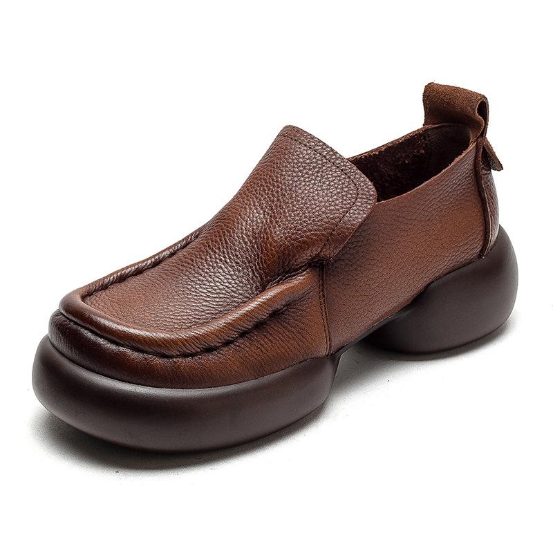 Осень и зима Новые повседневные туфли без застежек Туфли без застежек Повседневные женские туфли с толстой подошвой