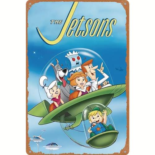 Vintage The Jetsons Metal Sign Retro Cartoon Sign Wall DecorAluminum