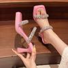 Женские туфли Diamond Stiletto High Heel Sandals Повседневные тапочки Женские плетеные сандалии с ремешком Fairy Full Diamond