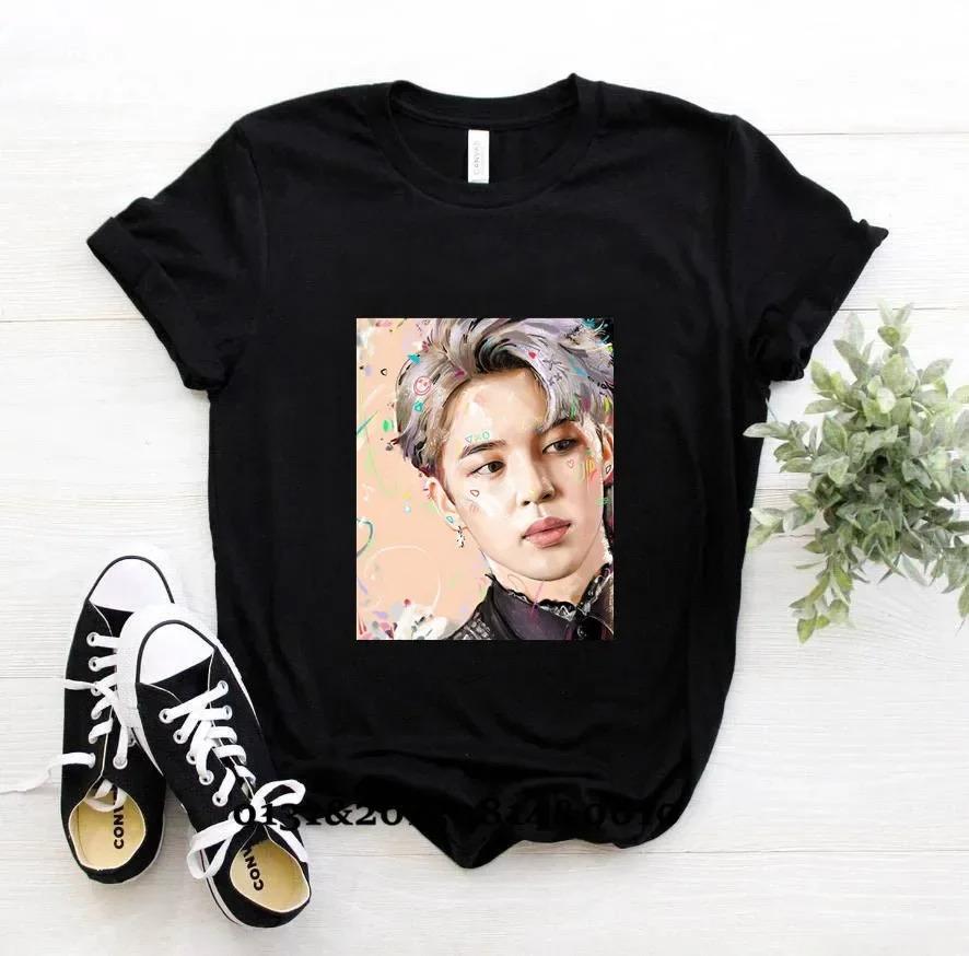 Горячая Распродажа Корейский KPOP BTS Мода Мультяшный Аниме Топ Футболки с Короткой Рукавой Кавайные Друзья Летняя Одежда для Женщин Футболка Kpop Звезда Футболка