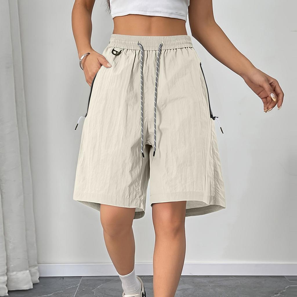 Women's Summer Work Pants Are Loose Comfortable Casual Fashionable With Multiple Pockets And Solid Color Shorts