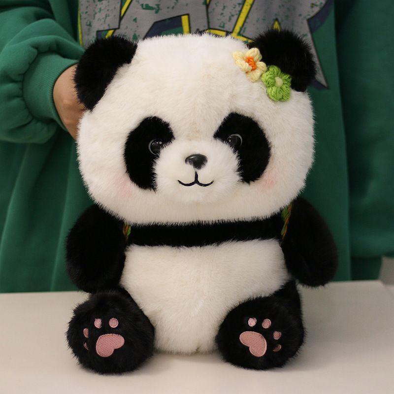 Mahjong Panda Plush Toy Soft Cute Animal Stuffed Doll For Kid And Gift Giving