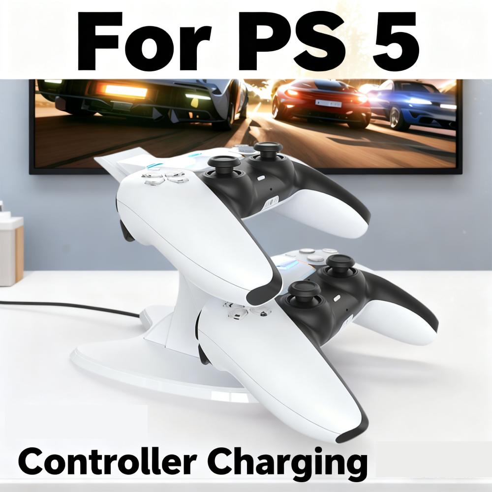 Зарядная станция для контроллера PS5 с индикатором, быстрая двойная док-станция, защита от перезаряда, игровые аксессуары