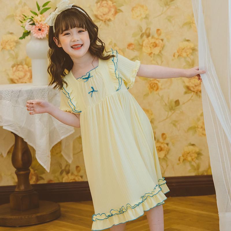 Летняя ночная рубашка из модала для девочек - пижама с короткими рукавами Fairy Princess для маленьких девочек и малышей
