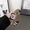 Кожаный ремешок с узором личи для Apple Watch Series Ultra 49 мм, часы с складной застежкой для iWatch 9, 8, 7, 6, 5, 4, 3, 2 se, 41 мм, 45 мм, 40 мм, 44 мм, 38, 42 мм, аксессуары