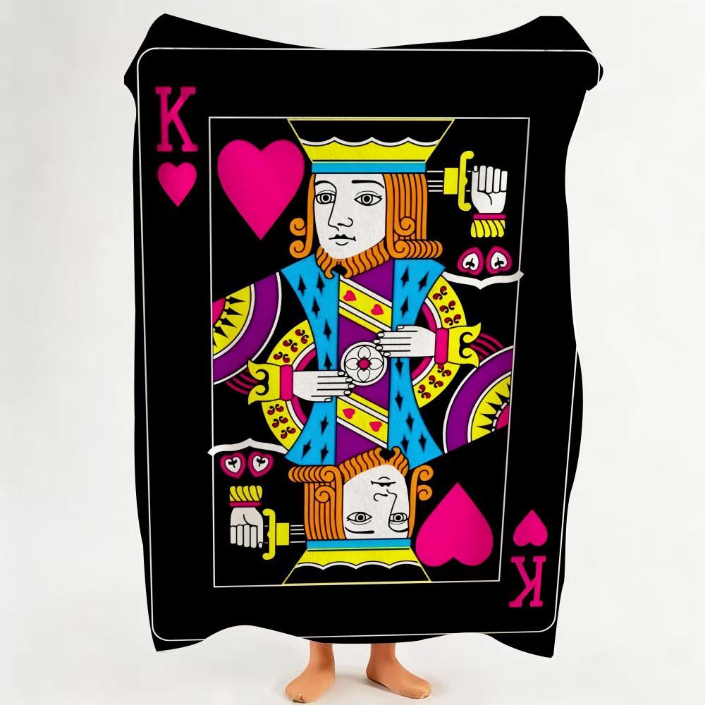 Game P Playing C Cards Throw Flannel Throw Blanket Suitable for Sofa Living Room Bedroom